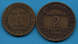 FRANCE LOT 1 + 2  FRANCS 1923 KM# 876 + 877 Chambres De Commerce - Lots & Kiloware - Coins