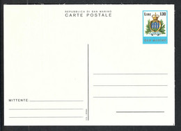 SAN MARINO 1979: CP Ill. Entier De 130L Neuve - Lettres & Documents
