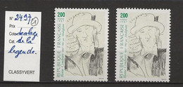 VARIETE FRANCAISE N° YVERT   2497 2498 - Unused Stamps
