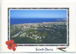 CPSM 974 - ILE DE LA REUNION - Océan Indien Ile Bourbon - VUE AERIENNE DE SAINT DENIS STADE DE FOOTBALL DE LA REDOUTE - Saint Denis