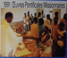 Petit Calendrier De Poche 1991 Oeuvres Pontificales  Missionnaires - Grand Format : 1991-00