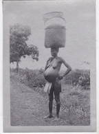 Photo Afrique A E F Oubangui Chari Ouango Jeune Femme Enceinte Seins Nues Portant Un Panier Réf 14847 - Afrique
