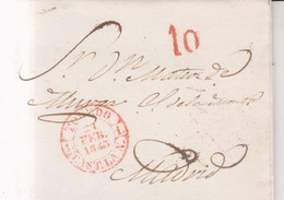 Año 1843 Prefilatelia Carta Marcas Tipo Baeza Toledo Castilla L, N.   Porteo 10 Y Llegada - ...-1850 Préphilatélie