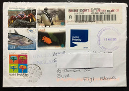 PORTUGAL, Registered Circulated Cover To FIJI ISLANDS,« Return To Sender»,«FAUNA», «SEA LIFE»,2021 - Storia Postale