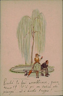 BOMPARD SIGNED 1910s POSTCARD - COUPLE UNDER THE TREE - N.1682/1 (3329) - Bompard, S.