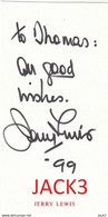 AUTOGRAFO -  Jerry Lewis. AUTOGRAFO ORIGINALE SENZA FOTO - Handtekening