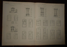 Plans Et Types De Maisons De Ville. 1872. - Otros Planes