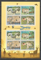Zambia 2008 Kleinbogen Mi 1606-1609 MNH WWF - KUDU - Neufs