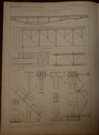 Plan Du Pont De Mont Union Sur La Juniata. Chemins De Fer De Pensylvanie. 1872. - Travaux Publics