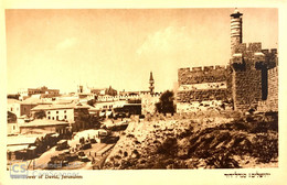 JUDAICA PALESTINE / ISRAEL RARE POSTCARD THE TOWER OF DAVID JERUSALEM #22 HEFNER ַ& BERGER CRACOW 1935' - Palestine