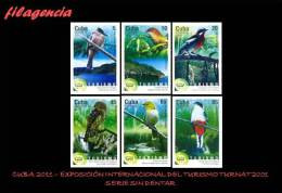 PIEZAS. CUBA MINT. 2011-22 TURISMO. AVES. RESERVAS NATURALES. SERIE SIN DENTAR - Imperforates, Proofs & Errors