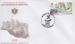 Enveloppe  FDC  1er  Jour    MONACO    Jeux  Olympiques  De  La  Jeunesse   SINGAPOUR   2010 - Ete 2010 : Singapour (JO De La Jeunesse)