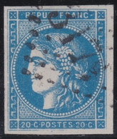 France   .   Y&T    .    46 B  ?  (2 Scans)    .     O    .      Oblitéré   .    /    .   Cancelled - 1870 Bordeaux Printing