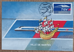 YT N°2607 - BAPTEME DU TGV / VILLE DE NANTES - 1990 - Storia Postale