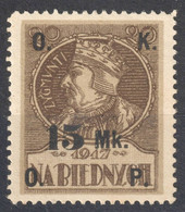 Sigismund King Zygmunt Stary KING Lithuania 1917 POLAND Na Biednych Charity Label Vignette Cinderella Jagiello Overprint - Usados