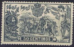 ESPAÑA ** 263. III Cent. Quijote.  50 Cent. Color Fresco, Centrado Lujo. - Nuevos