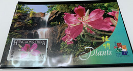 Hong Kong Stamp MNH Landscapes S/s Plant Waterfall Bauhinia 2001 Exhibition - Usados