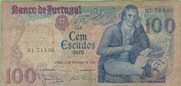 Portugal - Billet De 100 Escudos - Manuel Maria Barbosa Du Bocage - 2 Septembre 1980 - P178a - Portogallo