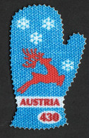 Austria 2021  ( OSTERREICH)- 2021- SPECIAL CHRISTMAS STAMP MADE OF TEXTILE- MITTEN OR WINTER CLOTHING- Gloves MNH - Unused Stamps