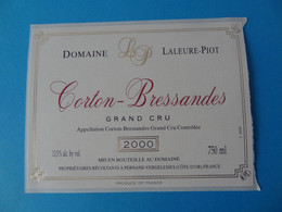 Etiquette De Vin Corton Bressandes Grand Cru 2000 Domaine Laleure Piot - Bourgogne