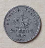 (Monnaies). France. 20 C 1867 A Napoleon III. Argent. - Altri & Non Classificati
