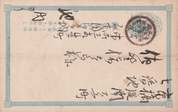 Japan Ganzsache Mit 1 Stempel 1876 1 SN Blau - Brieven En Documenten