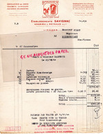 87-LIMOGES- FACTURE ETS. SAVIGNAC AMADIEU REYNAUD- BLANCHENEIGE LESSIVE SANS SAVON-DROGUERIE-ECUREUIL-1944 - Chemist's (drugstore) & Perfumery