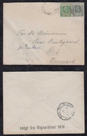 Nigeria 1920 Cover ½P + 2P Georg V To ARO Denmark - Nigeria (...-1960)