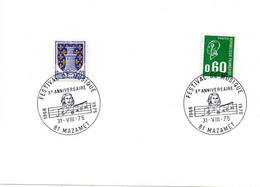 MUSIQUE + COMPOSITEUR = 81 MAZAMET 1975 = CACHET TEMPORAIRE Illustré ' FESTIVAL BACH ' - Commemorative Postmarks
