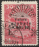 Fiume 1921 Posta Di Fiume -Segnatasse - Francobolli Del 1920 Soprastampati  -Sassone N. 26 - Fiume & Kupa