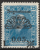 Fiume 1921 Posta Di Fiume -Segnatasse - Francobolli Del 1920 Soprastampati  -Sassone N. 27 - Fiume & Kupa