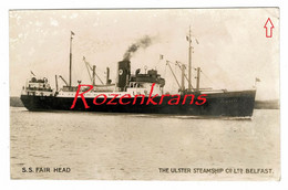 Delcampe - CPA RARE Ulster Steamship Company Co Ltd Belfast Ireland SS Fair Head Lord Line Stoomschip Paquebot Shipping Line - Dampfer