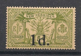 NOUVELLES HEBRIDES - 1920 - N°Yv. 64 - 1d Sur 5p Vert - Neuf Luxe ** / MNH / Postfrisch - Ongebruikt