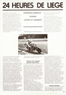 Article Papier 6 Pages MOTO 24 HEURES DE LIEGE HONDA CHEMARIN DEBROCK  Août 1974 SM LH - Non Classés