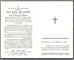 Bidprentje Hingene-Wintam - Van Laeken Anna Maria (1895-1956) - Imágenes Religiosas