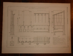 Plan D'une étuve Pour Le Séchage Et La Conservation Des Bois. 1872. - Other Plans