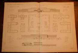 Plan D'une Colonie Agricole à Ostwald Près De Strasbourg Dans Le Bas Rhin. 1871. - Andere Pläne