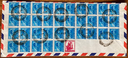 INDIA, 1968, AIR MAIL COVER,THE INTERNATIONAL ASSOCIATION OF LIONS CLUB,36 TRAIN,FAMILY PLANING STAMPS AFFIXED TO USA. - Poste Aérienne