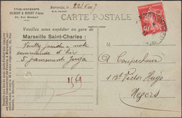 France 1927 Y&T 194. 40 C Semeuse Perforé S. R., Silbert & Ripert, Grossiste En Pharmacie, Marseille. Souvenir D'Orient - Farmacia