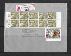 1942 HEIMAT WAADT → Chargé Brief Von LAUSANNE (Case Gare 8318) Nach LOSTORF (Buchbinder Guldimann)  ►SBK-10x201y / 253◄ - Covers & Documents