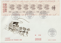 France FDC Grand Format 1988 Journée Du Timbre BC 2526A - 1980-1989