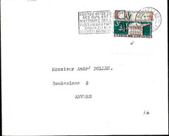 Belgique. L. TP 1191 N° Planche 4   Bruxelles 1 > Antwerpen  2/11/61 - Storia Postale