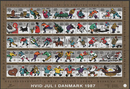 Denmark, 1987 Julemaerke, Mint Sheet Of 50 Stamps, Unfolded. - Ganze Bögen