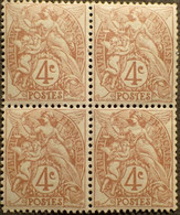 R788/150 - FRANCE - 1900/1924 - TYPE BLANC - N°110 BLOC NEUF** - 1900-29 Blanc