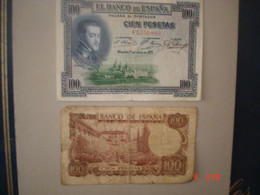 LOT DE 2 BILLETS DE 100 PESETAS.1925,1970 - Andere & Zonder Classificatie