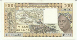 Nota 1000 Francs 1981K Senegal A/UNC - Senegal