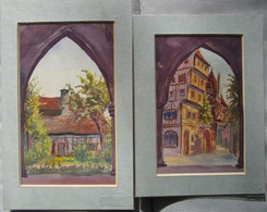 Aquarelle N°6 Projet De Decors De Theatrevieilles Maisons Par J. Mack Non Signée D'un Lot Sous Passe Partout - Aquarelles