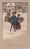 Ethel PARKINSON " Carte Viennoise - M.M. Vienne N 504 - Enfants Paniers De Houx- Heureuse Année - Parkinson, Ethel