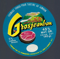 étiquette Fromage  Fondu Vache Grosjean  Au Jambon  Fromagerie Grosjean Lons Le Saunier Jura 39 - Quesos