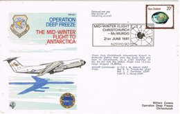 44414. Carta CHRISTCHURCH (New Zealand) 1981.  Operation Deep Freeze FLIGHT To Antarctica. Military - Covers & Documents